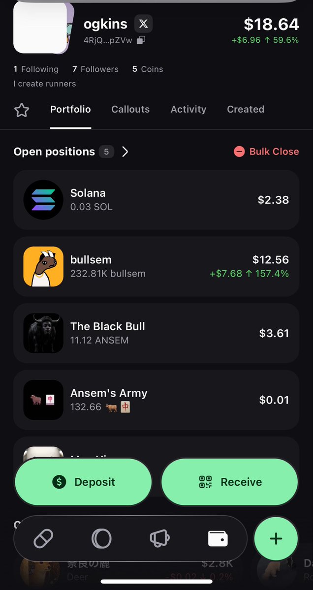 kingogmeme's tweet photo. Still can’t believe I turned $1 into $18.

I bought $1 worth of $ANSEM, held it for a few days, got airdropped $MANLET, then used those profits to ape into $BULLSEM - @blknoiz06 name.

Now I’m sitting in profit. I just wish I had more capital to run it up. 🥹

We keep pushing. 🚀 https://t.co/F1vRP8I10S