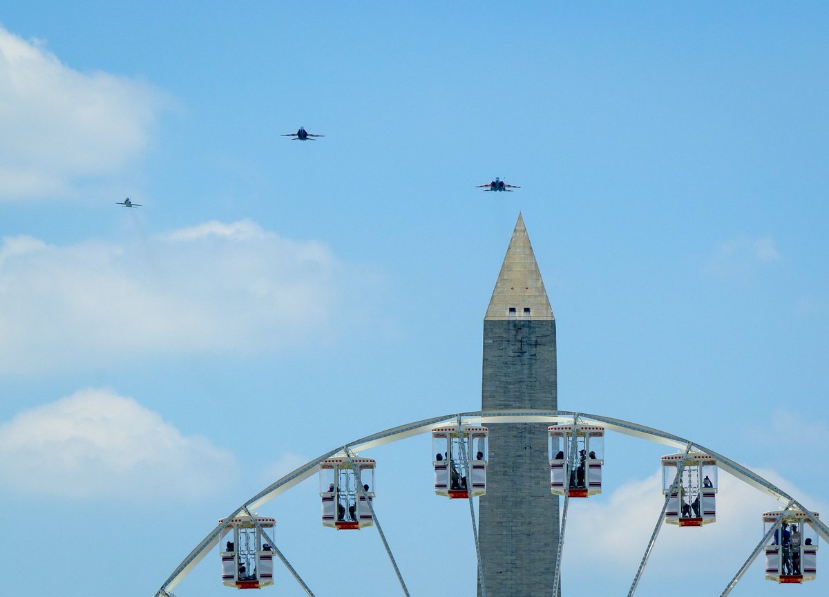 nasahqphoto's tweet photo. See images of @NASAArtemis  II crew members and NASA aircraft flyovers during the United States’ 250th birthday activities in Washington today. 📷 - https://t.co/OJv5xpkfoI https://t.co/FgGW8h6XRP