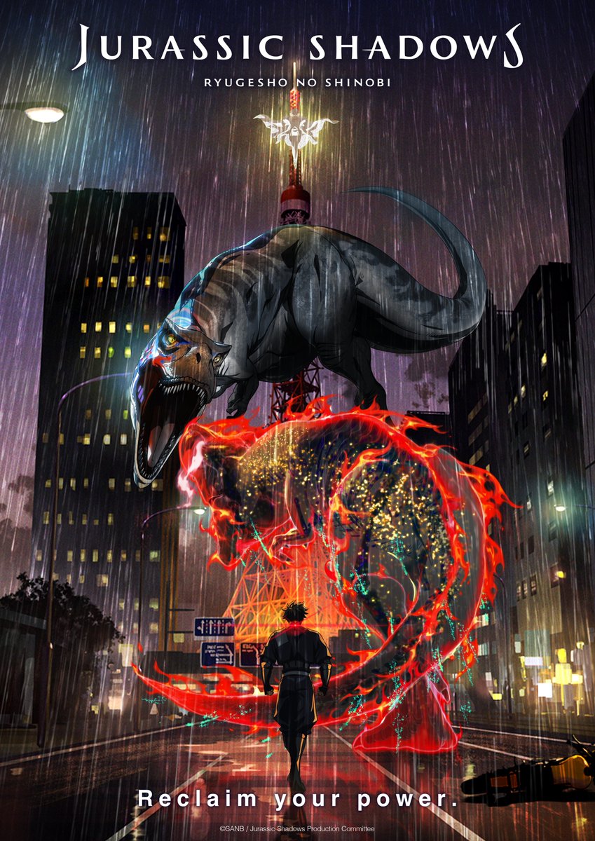 AIR_News01's tweet photo. The main staff of "The Apothecary Diaries" are reuniting for an all-new original anime project titled "Jurassic Shadows"

Concept visual & project PV: https://t.co/0Sns6SBoYc

The project is billed as an "action epic that combines two universally beloved motifs, dinosaurs and ninjas, with the unexpected modern element of 'kesho' (make-up)."

[Staff]
・Director: Norihiro Naganuma
・Screenplay: Kenta Ihara
・Original Character Design: Yoichi Amano
・Character Design: Yukiko Nakatani
・Color Design: Misato Aita
・Art Director: Yusuke Takeda (Bamboo)
・3DCG Director: Makoto Honda
・Sound Director: Shouji Hata
・Music: Shuhei Mutsuki
・Developed & Produced by: SlowCurve / Avex Pictures Inc.
・Animation Production: cannoncode

[Introduction]
Tokyo, 2029 - 
Long believed to have vanished after the asteroid impact that caused their extinction, dinosaurs secretly survived by passing their DNA into humanity through interbreeding. Hidden among ordinary people, they now prey upon humans while living unnoticed within society.
Standing against them is a covert order of ninjas who wield Ryugesho, a special pigment infused with ancient memories. By applying this mysterious pigment, they awaken the powers of dinosaurs within themselves and fight back against the predators threatening humanity.
As the dinosaurs launch their campaign to wipe out humankind, the ninjas rise to stop them.
The battle for the survival of two species begins.

© SANB / Jurassic Shadows Production Committee