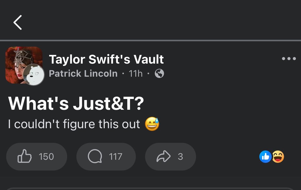 brknmirrorball's tweet photo. on today’s episode of facebook swifties. 🤦‍♀️ https://t.co/fwE50kkmXN