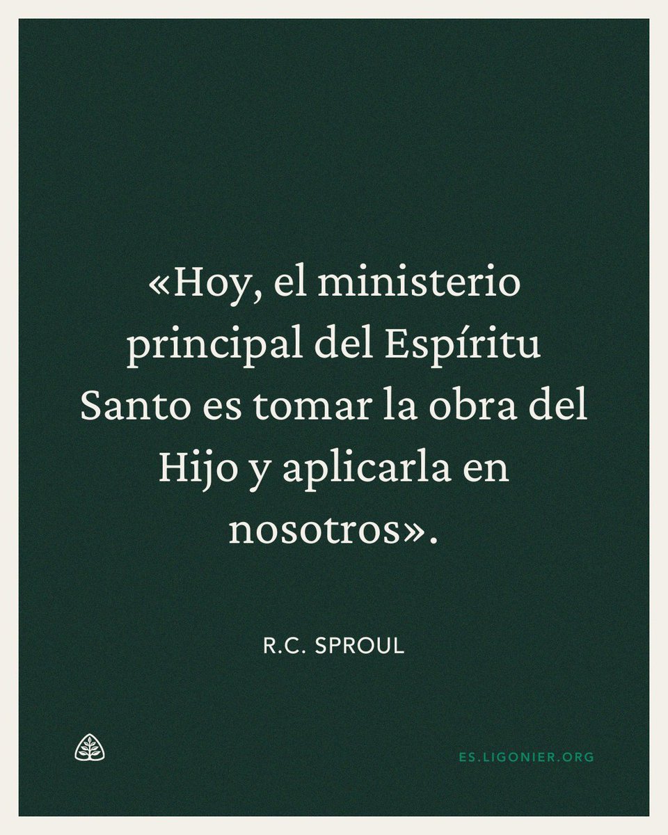 LigonierESP's tweet photo. «Hoy, el ministerio principal del Espíritu Santo es tomar la obra del Hijo y aplicarla en nosotros». —@RCSproul https://t.co/6hfgGQxaiu