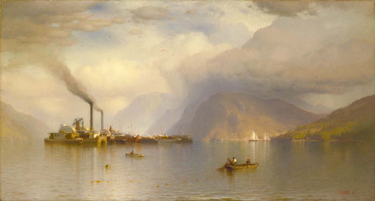 Tcolegoat's tweet photo. "Storm King on the Hudson" - Samuel Colman (1866) https://t.co/Tx1S1URlOV