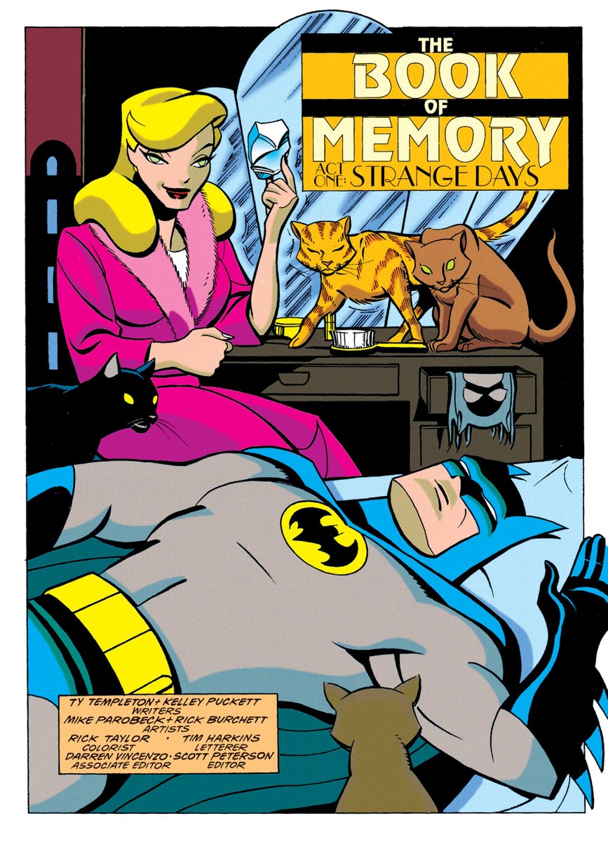 worldsfinest's tweet photo. The Batman Adventures #35 hit shelves this month (on July 6) in 1995 from DC Comics! Written by Kelley Puckett with art by Mike Parobeck, this comic's three-part finale continues with Catwoman deciding to take advantage of Batman's memories being stripped away! #BatmanTAS #Batman https://t.co/z1mzDouAqA