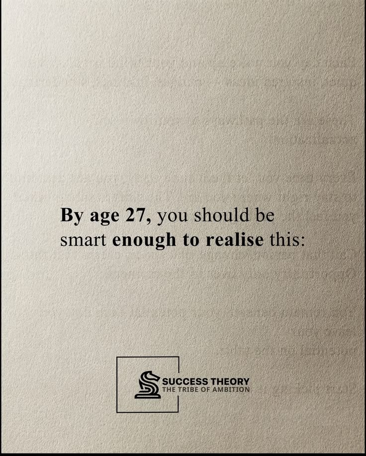 thesigmamindset's tweet photo. By age 27, you should be smart enough to realise this: https://t.co/rjw8vinOwm