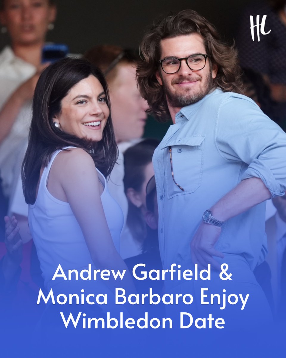 HollywoodLife's tweet photo. There's nothing like a tennis date! 🎾🥰 Lovebirds Andrew Garfield and Monica Barbaro were spotted in the stands at Wimbledon. (📸: Getty Images) https://t.co/9ECXBPiUEt