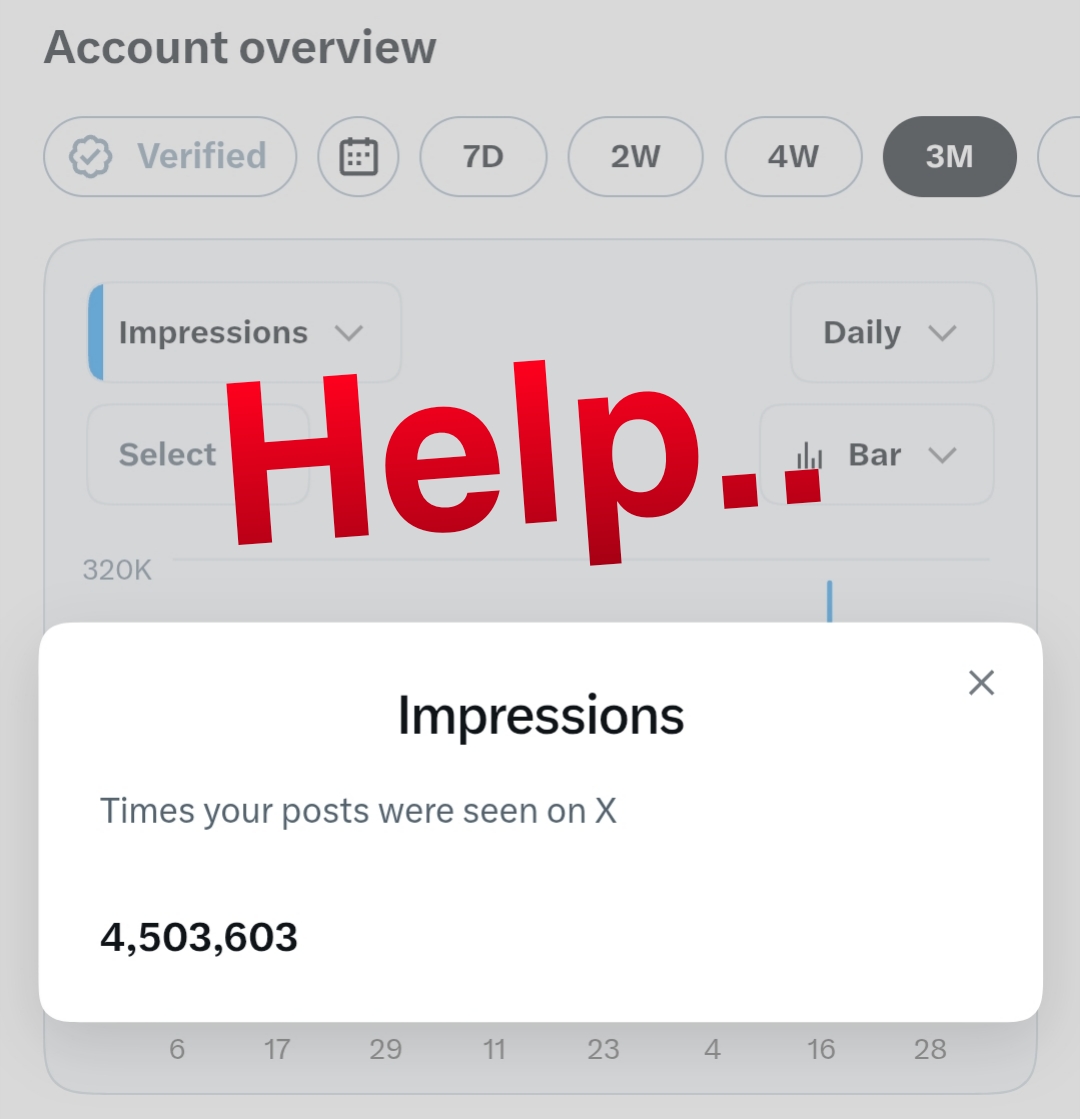 Coco_Airdrop's tweet photo. Hey, my 𝕏 Crypto Airdrop community... 🫶

I need your help. 🙏

I'm very close to reaching 5 MILLION impressions on X.

Unfortunately, many of my posts keep getting tagged with "This post is unavailable." When that happens, the post's reach often drops dramatically.

I've been stuck between 4.3M-4.5M impressions for the past 3 months, and it's becoming really difficult to reach the 5M milestone.

So I'm asking for your support.

Please Like ❤️, Repost/Quote 🔄, and Comment 💬 on my posts. Every bit of engagement helps me get one step closer to 5M.

Your support means everything to me, and I'd be incredibly grateful if you could help me reach this milestone. 🙏