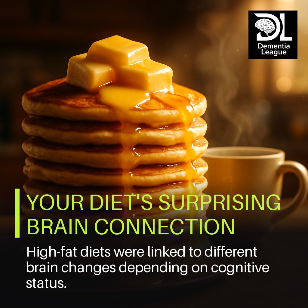 DementiaLeague's tweet photo. Eating more fat may affect your brain differently depending on your current cognitive health — and the difference is striking. 🧵 https://t.co/szdC5sQIvy