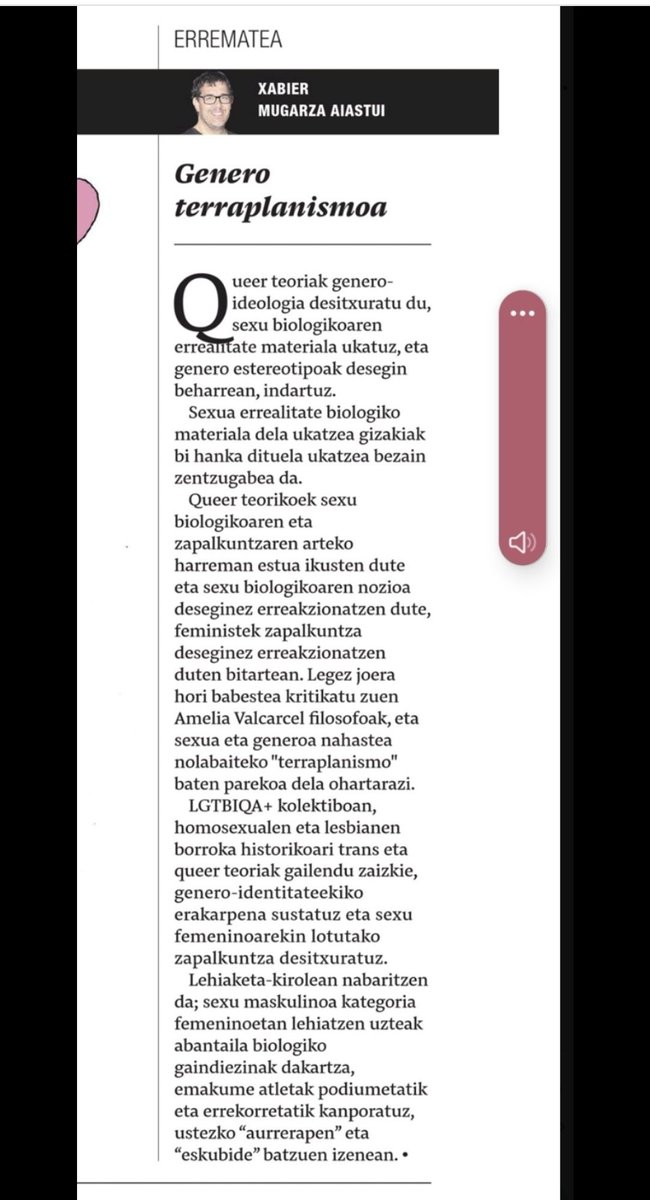 Mleanizbarrutia's tweet photo. @goiena
#auzolotsa

Ba begira,lagun eta adiskide ditudan hainbat feminista ta homosexualek @XabierMugarza -ren artikuluarekin 1 egingo lukete,eta nik ere bai. 

Zentsura horrek hausnarketa, kritika ta eztabaida sahiestu nahi ditu. Zergatik ote da? 

Ni egunetik egunera kezkatuago https://t.co/BzCFJLAAeA