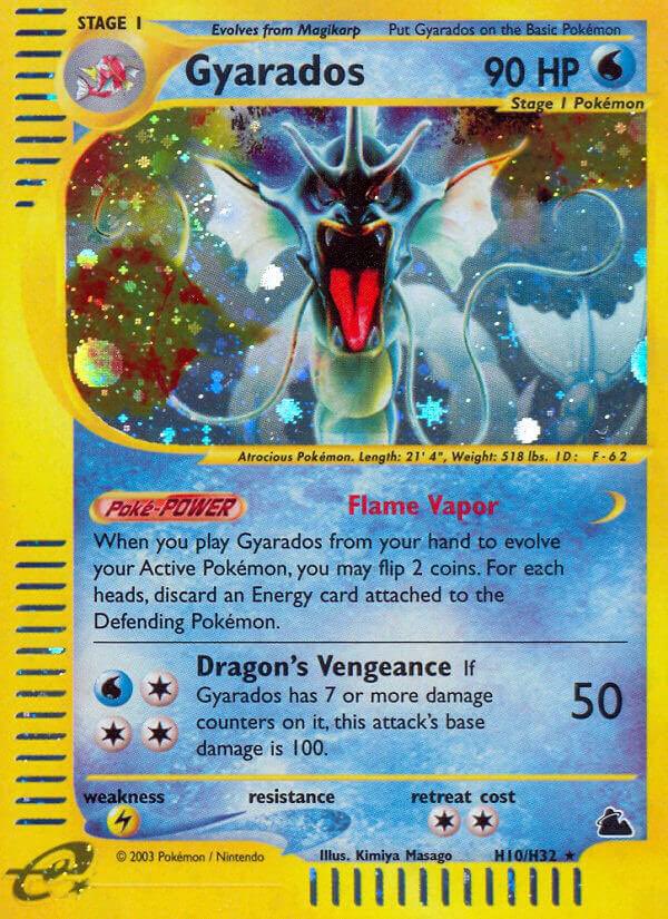 gyarados vintage pokemon cards Gyarados 1999 Original Rare Holographic Pokemon Card #6/102