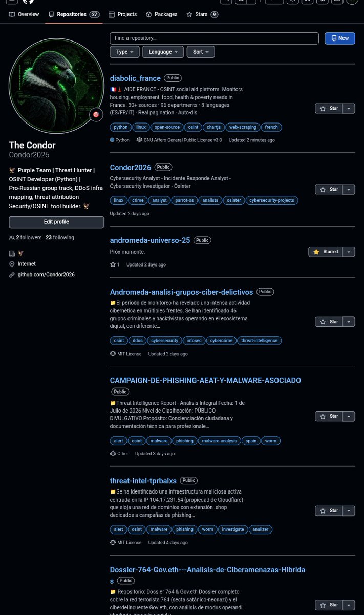 Panda_Sec_Intel's tweet photo. 🇫🇷⚜️🫂https://t.co/TgtREAcyiI Aide France no longer exists as such. Just in case anyone is still using it. I'll keep updating it. I'll add more user agents and a nice dashboard soon. If you like it, leave a 💫 on GitHub. Thanks https://t.co/xyD0JiiR9x