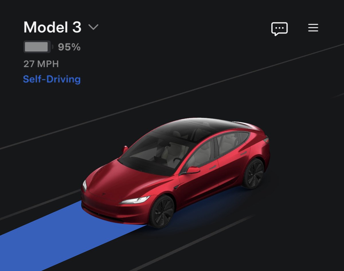 niccruzpatane's tweet photo. It would be cool if the @Tesla app showed whether FSD is enabled while the car is driving. https://t.co/DSJHkrcTdv