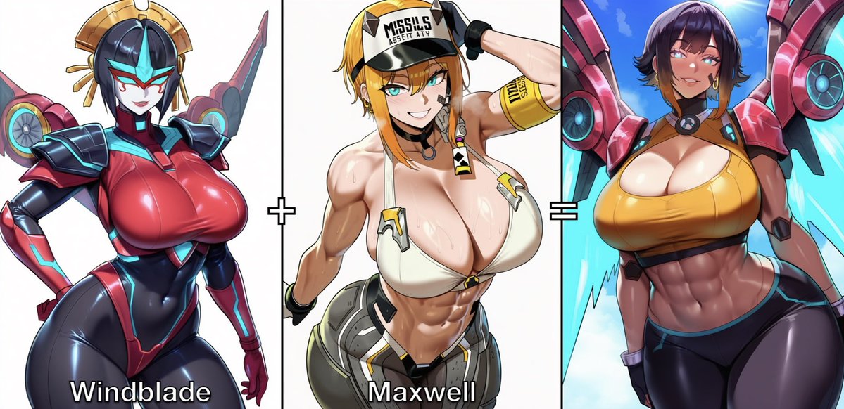 PyroKnightAI's tweet photo. And we’re back on schedule, with Matis Overspec Fusions!
Maxwell + Windblade - Amber Lee Connors
Drake + Shalltear - Sumire Uesaka
Laplace + Robin - Lauren Landa
Enjoy~
#AI #AIart #Fusion #Fusions #Nikke #Transformers #Overlord #FireEmblem https://t.co/0hCVfpKHAy