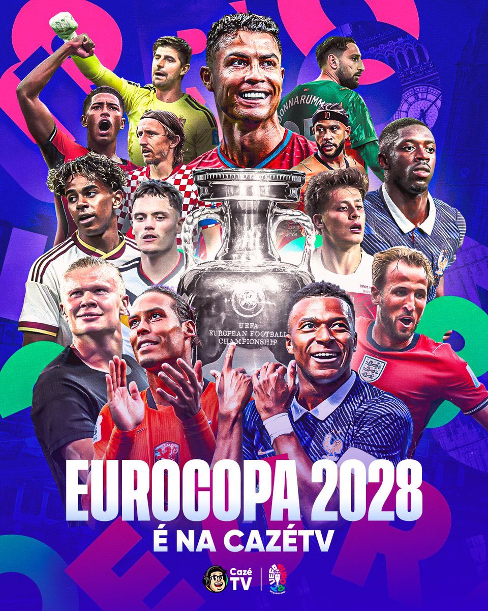 futtmais's tweet photo. Simplesmente todos os jogos da Eurocopa 2028 vão passar na CazéTV.

ABSURDO! Eles não estão pra brincadeira. https://t.co/6C6bwKOOyv