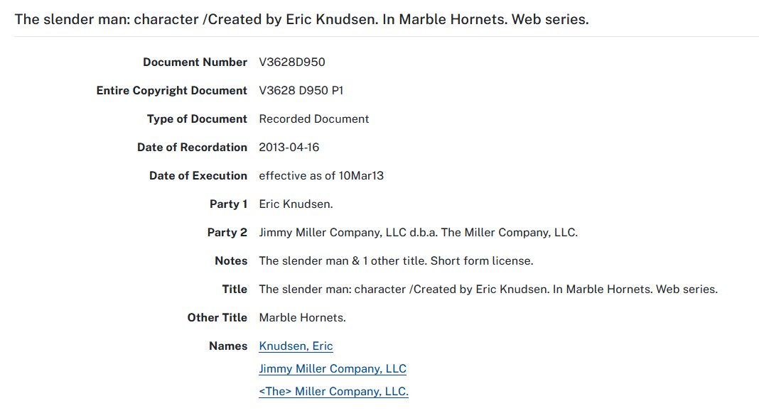 Operator4DBD's tweet photo. So uhhh me and my gang just found out that Slenderman and The Operator are technically under dual ownership between Eric Knudsen and THAC (now Grampo Co.) so https://t.co/Q6PzXF70JS