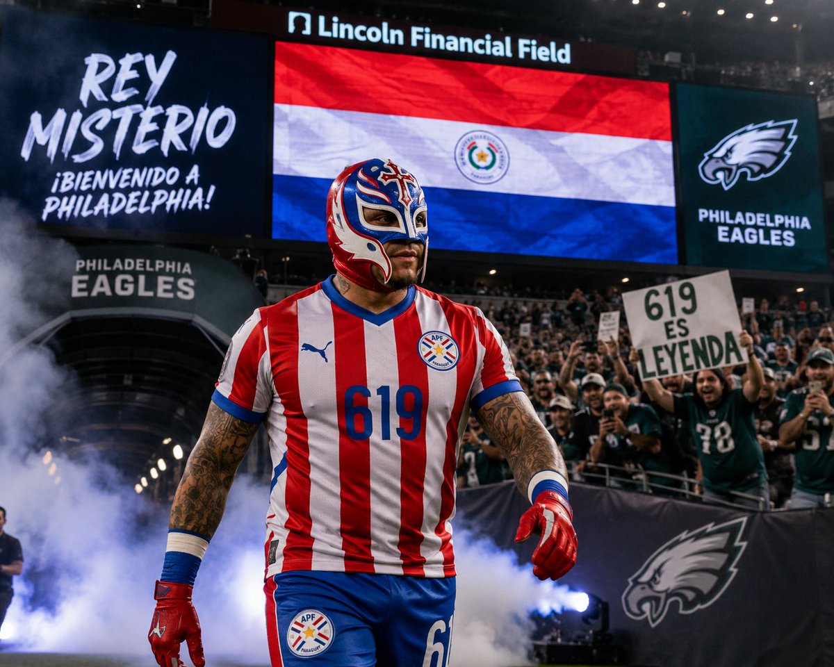 PlayzoHO's tweet photo. Reprise du match, à noter la rentrée de Rey Mysterio côté paraguayen à la mi-temps #PARFRA https://t.co/BL39Vvr5VQ