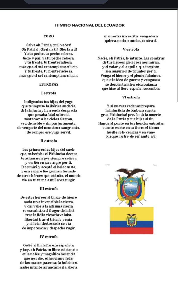 bangtan_0206's tweet photo. Ya que seguimos en modo patriótico, mutis ecuatorianas cual de las 6 estrofas del Himno del Ecuador es su favorita? https://t.co/ARFS4AkR1L