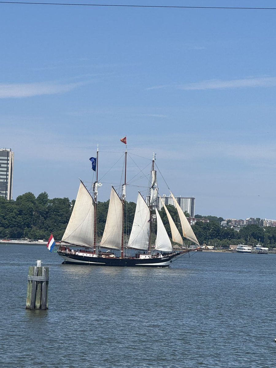 galeabrewer's tweet photo. @@galeabrewer At Sail4th 250 Parade of Sail from Little Island on Pier 55 on July 4 2026! Brenda Berkman saved us a seat in the shade! Ships were beautiful. Thank you @littleislandnyc https://t.co/ZP86NjIReY