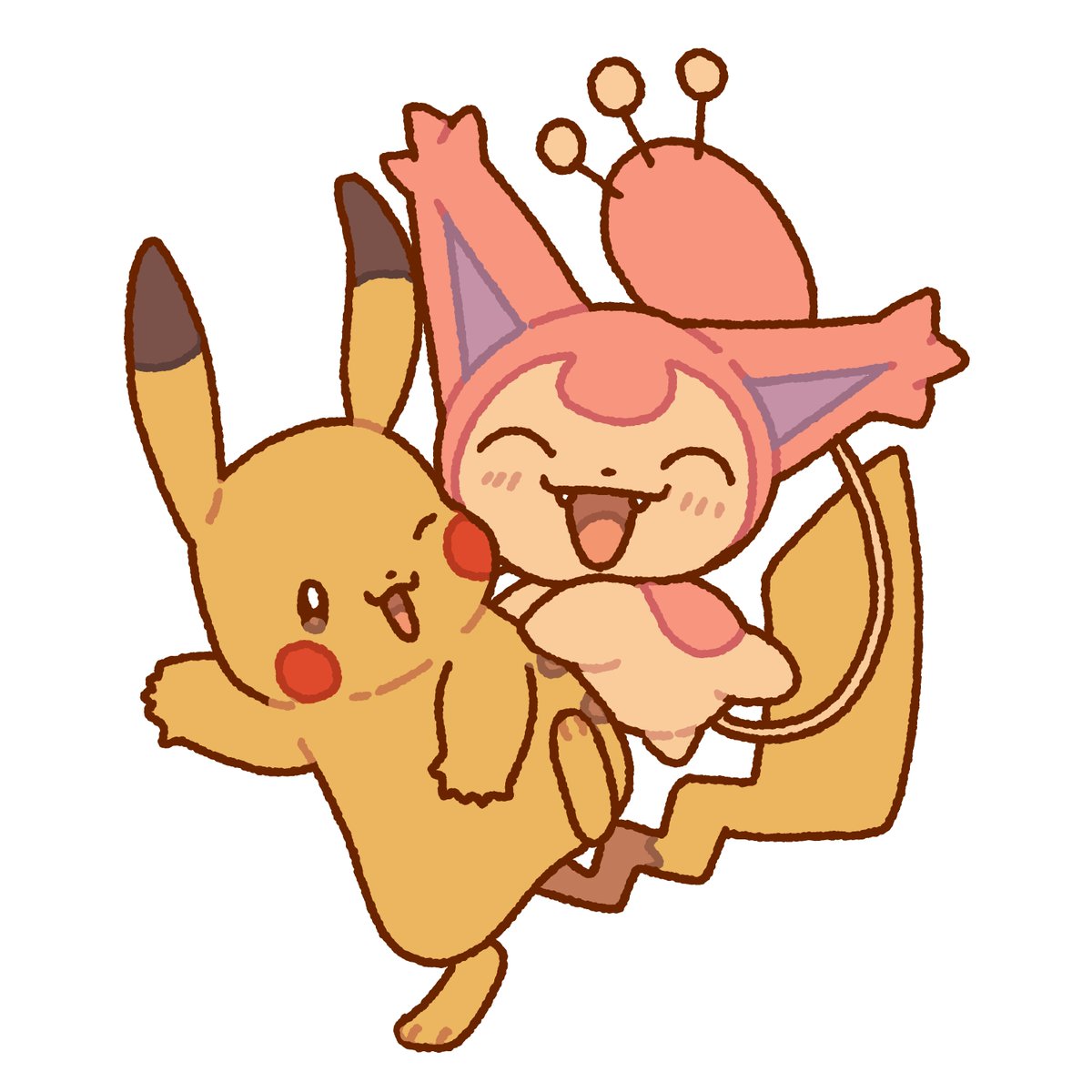 lozyrosie's tweet photo. skitty and pikachu ko-fi request! https://t.co/DBrPfOA4BD