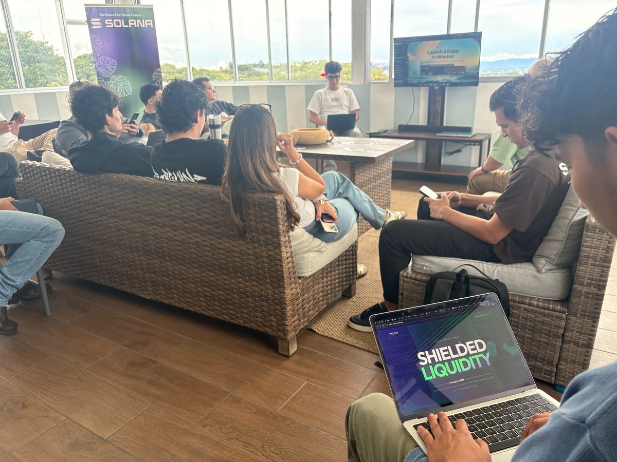 LabsSunset_'s tweet photo. We're at the Solana Costa Rica Office Hours!

Excited to spend the afternoon with fellow builders, sharing what we're building at Zylith, getting feedback, and connecting with the local Solana community.

Always great to be surrounded by people building the future. 🇨🇷

#Solana #CostaRica #BuildOnSolana #Web3 #Zylith