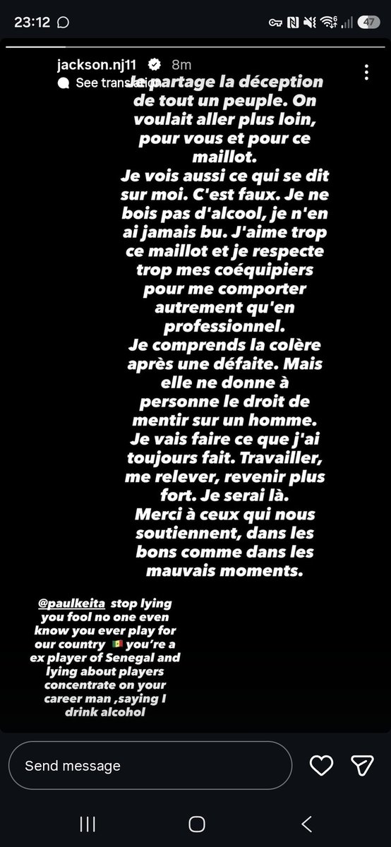 TheBlueDodger's tweet photo. Nicolas Jackson via IG. 🇸🇳👀

#CFC https://t.co/Q2RpnQCkWo