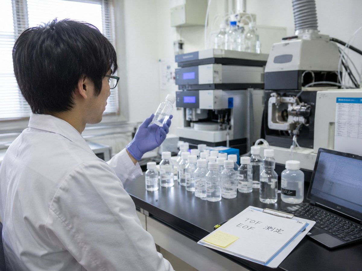 PfasJapan's tweet photo. 【朝の1分PFAS】

個別に測るだけでは、取りこぼすPFASがあります。

そこで「全部の有機フッ素をまとめて測る」考え方があります。

・TOF（全有機フッ素）
・EOF（抽出性有機フッ素）

個別物質の合計では捉えきれない“見えないPFAS”も、総量で把握する発想です。

規制の議論も、総量へ向かいつつあります。

https://t.co/qXcXampyBH

#PFAS #総量分析 #TOF #EOF #検査