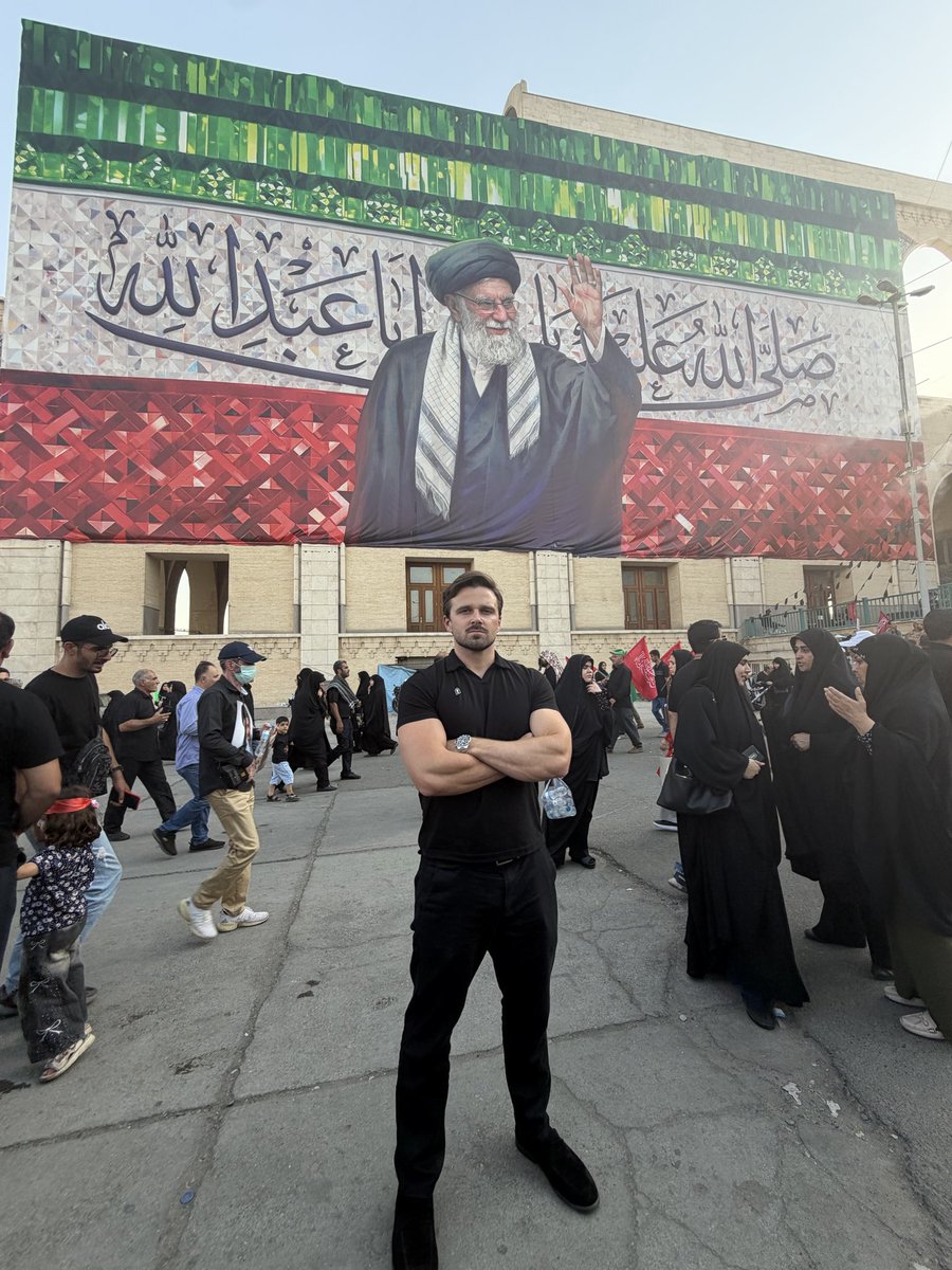 jacksonhinkle's tweet photo. ❤️🇮🇷 I paid my respects to the martyred leader Sayyed Ali Khamenei today at Tehran Mosalla https://t.co/e9Q2K0m6df