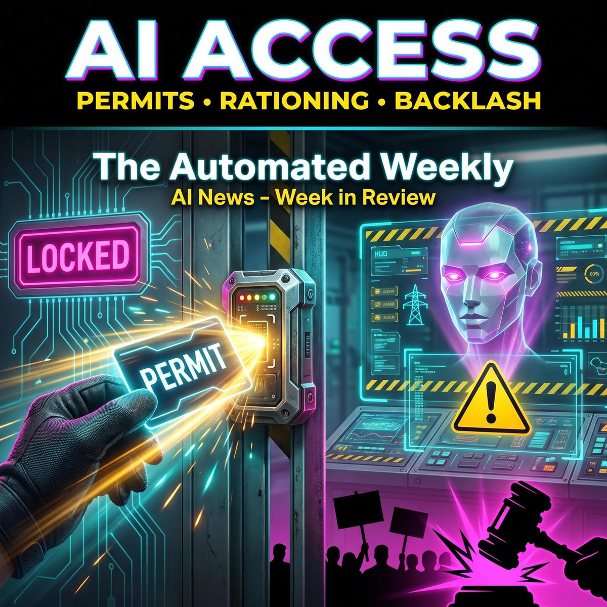 automated_daily's tweet photo. The permit system starts trickling access back & The productivity paradox goes numeric - #AI #news (Jul 4, 2026)
• Compute rationing hits the top of the tree
• Agents move into safety-critical infrastructure
• The backlash goes cultural, legal, and market
https://t.co/CB90sHFCMW