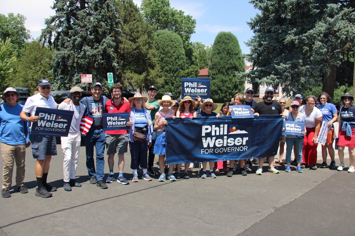 pweiser's tweet photo. Happy July 4th, Colorado!  I celebrated in Highlands Ranch and Park Hill, joining great parades there, shaking hands, kissing babies, and honoring our nation’s core values. https://t.co/s9676hRA2K