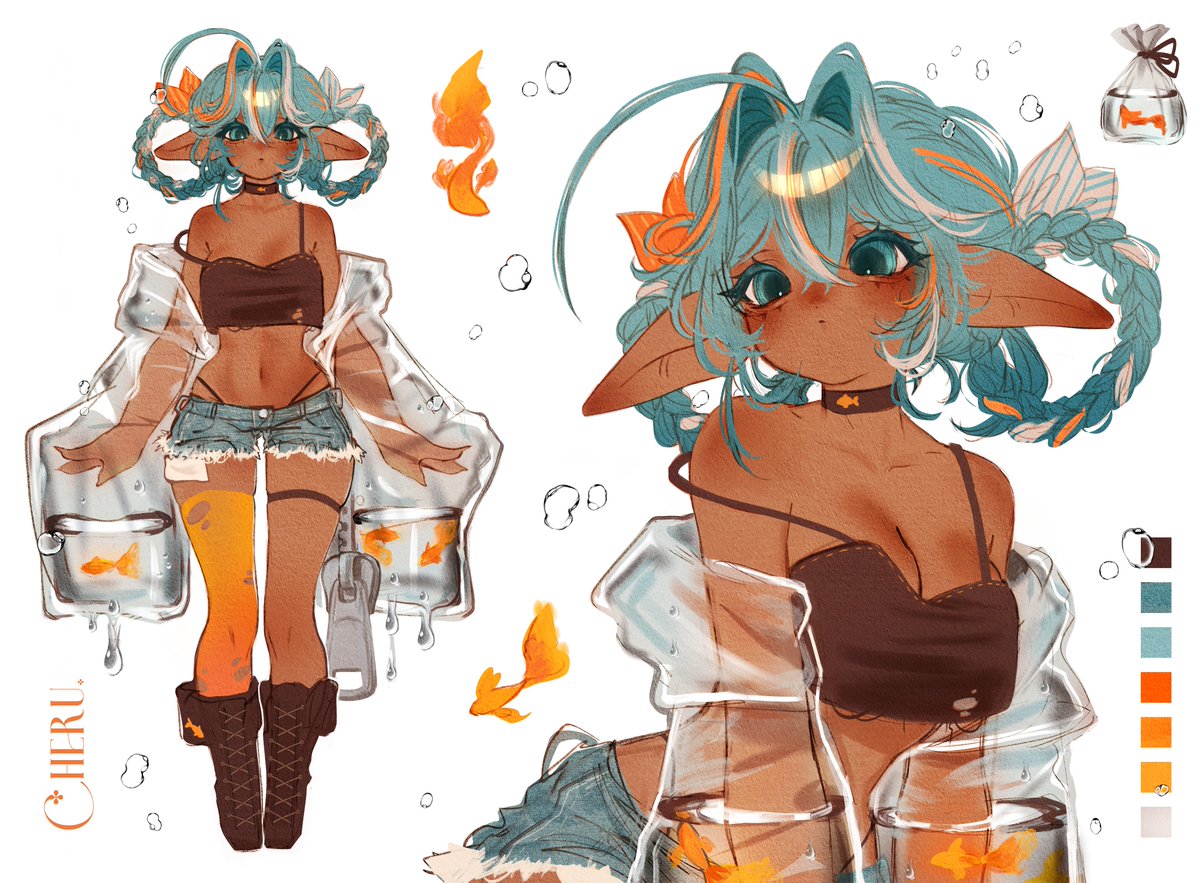 CheruleanArt's tweet photo. Finished Fishie bag design 🧡 https://t.co/fRpd7GTVnZ