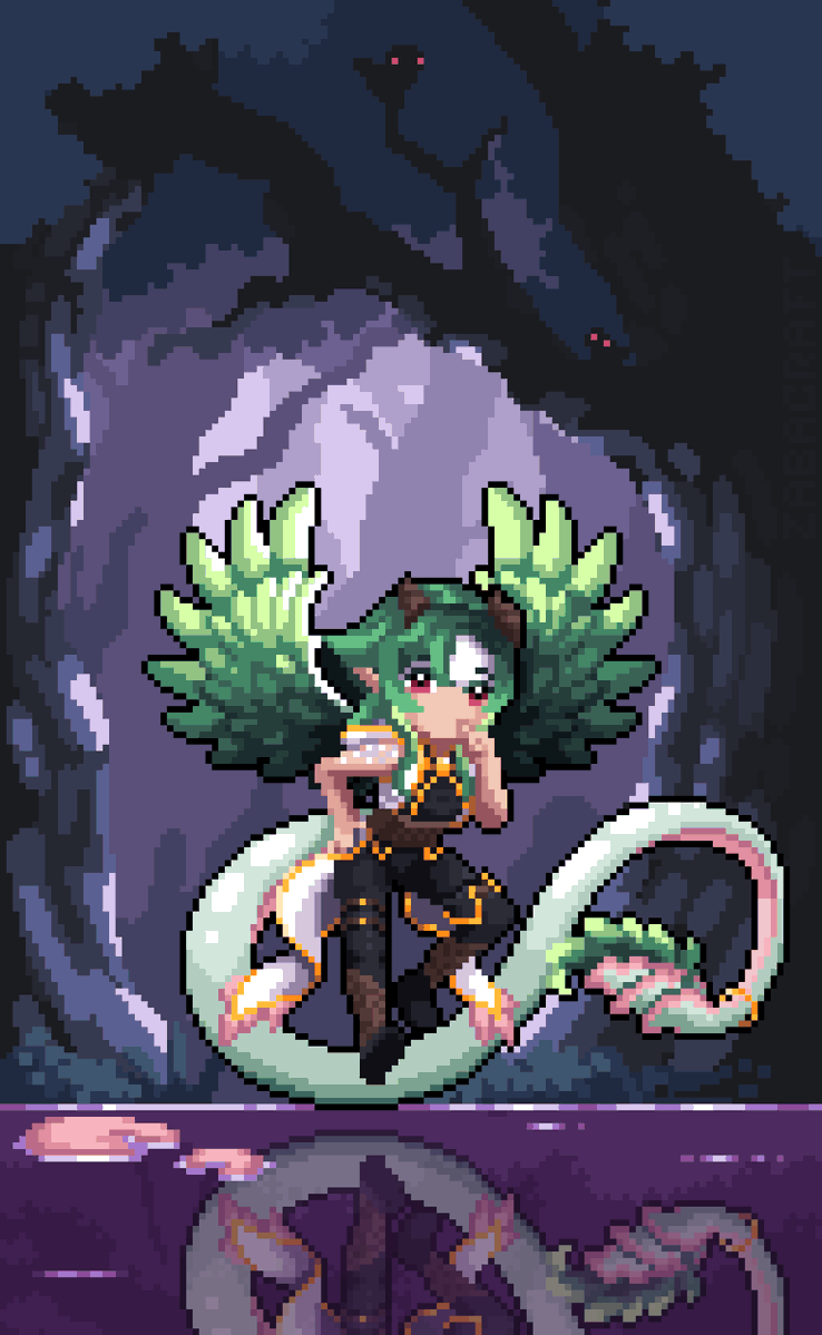 zabacraft's tweet photo. #pixelart for #artfight2026ㅤ 
style study from a game called Guild of Monster Girls https://t.co/FWn7TjAKfO