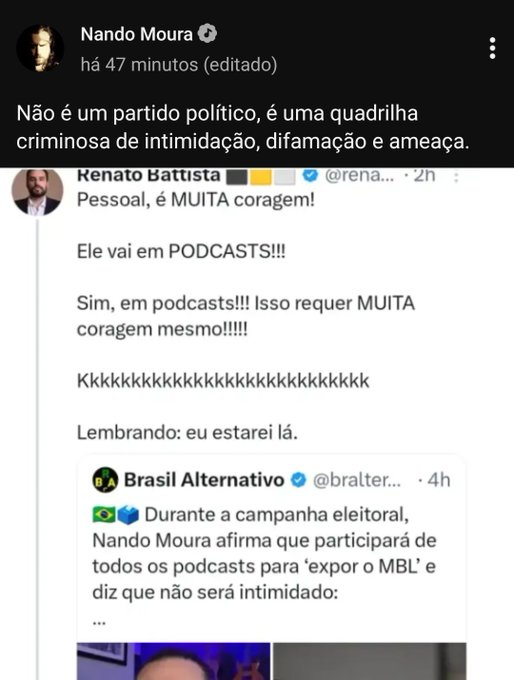brazilianspoker's tweet photo. Ain, ele ta me ameaçando, ele quer ir aos mesmos podcast do que eu😭😭😭😭😭😭. 

Covarde de merda. https://t.co/z69svnWLM0