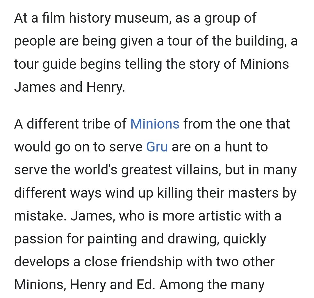 acervojimmy's tweet photo. the new minions movie is about two minions called jimmy (james) and henry who change hollywood for the better through the power of friendship and their love for each other and for movies. i am not joking https://t.co/IBtPCldwlX