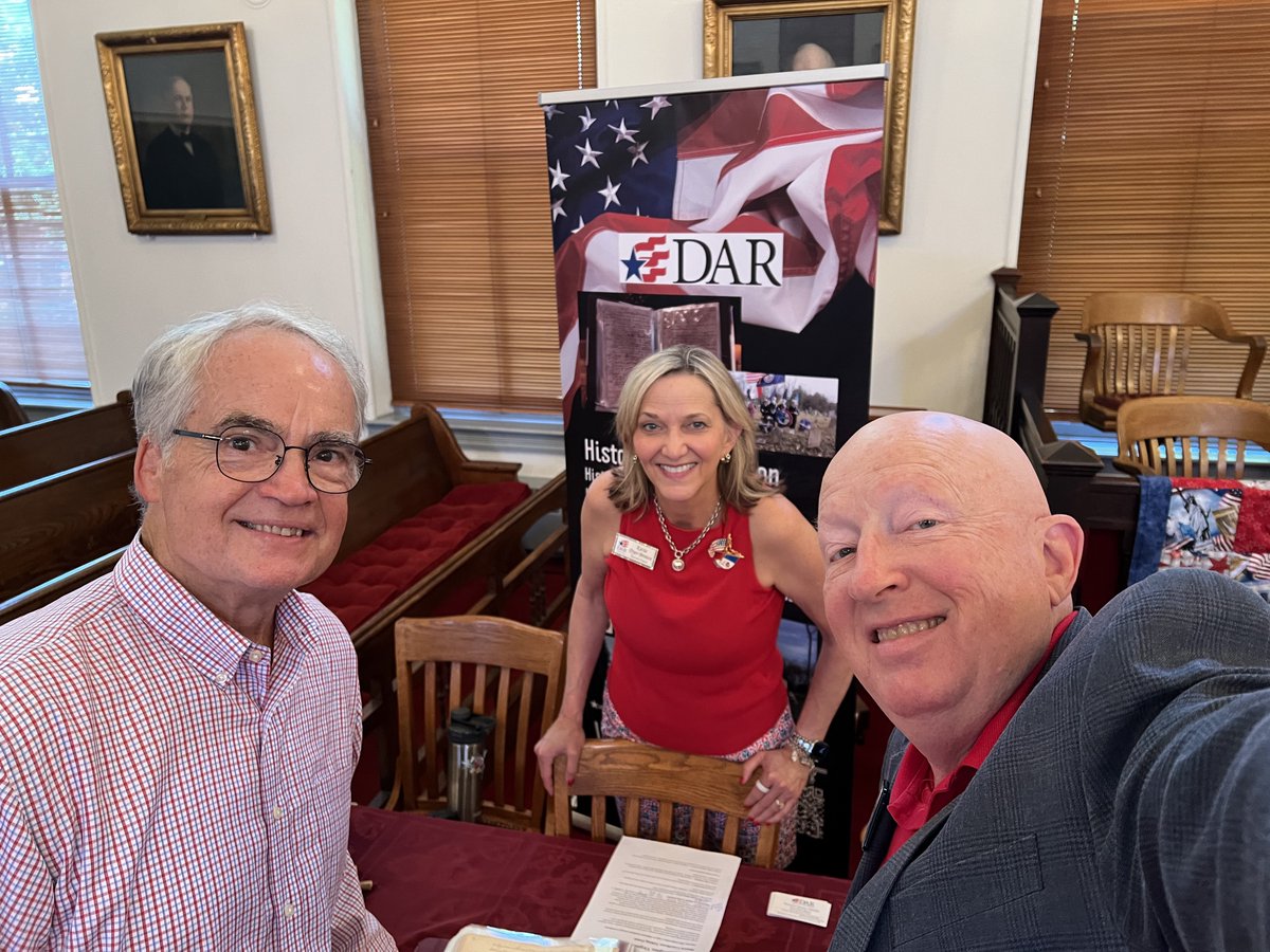 HenryForVA's tweet photo. Happy 4th of July!

@DelegateHiggins and I had a wonderful time in Leesburg seeing history up close and personal!  Joined by @Chap4Sheriff and Loudoun Clerk of the Circuit Court, Gary Clemens.  Many thanks to Clerk Clemens’ team and all the volunteers for an amazing set of exhibits.

#250thCelebration
#July4th2026
#250thCelebration
#DAR