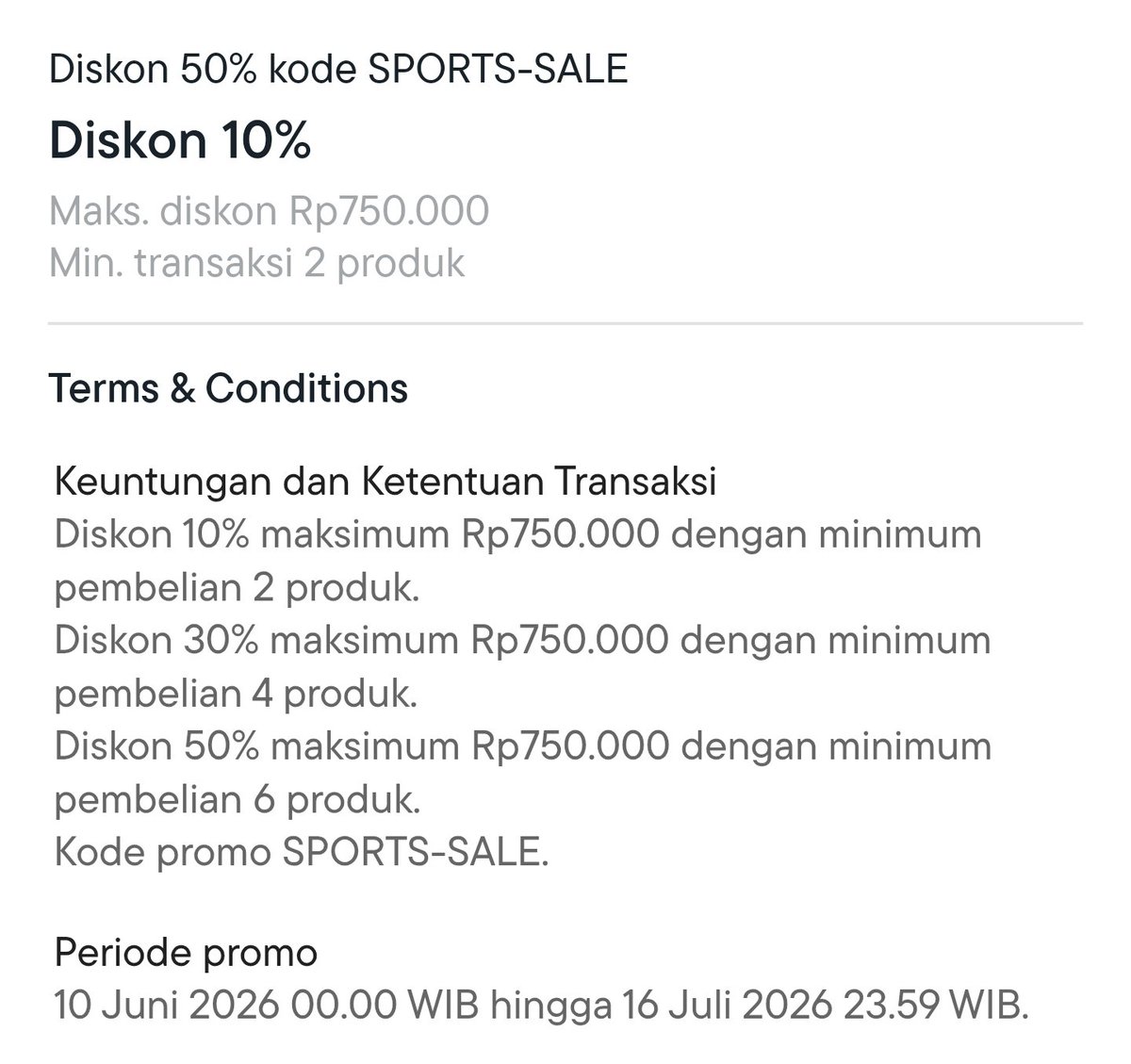AkulahPara's tweet photo. Beli 6 Diskon 50% s/d 750rb

Kode: SPORTS-SALE

Khusus produk-produk bertanda "Sports Sale" di halaman ini
https://t.co/nbf72SGYRv

Rekomendasi
Adidas
https://t.co/hYWyXF5LhZ
Nike
https://t.co/5Q2JdZGn28
Puma
https://t.co/DU9FxYx401
New Balance
https://t.co/FqbsIz8IV9

On
https://t.co/sracRDU2mf
Reebok
https://t.co/7lDsdqCsRi
Sketchers
https://t.co/NOj86yWCHp
New Era
https://t.co/9XfkZs11Sf