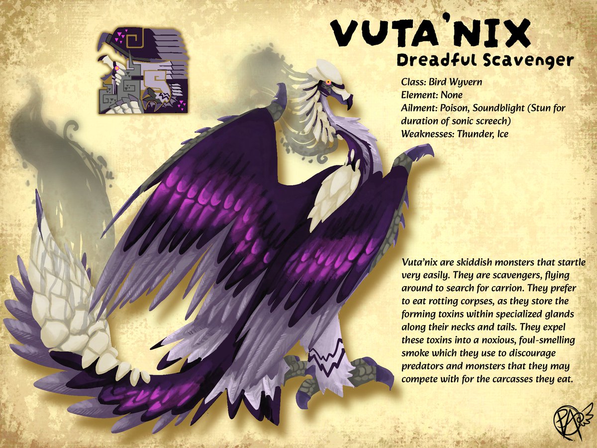 PocketArtist151's tweet photo. @ES4613424423 Either Barroth, or if you're willing to make one for an original monster, how about my Vuta'nix? https://t.co/n8sXBQ0yOg