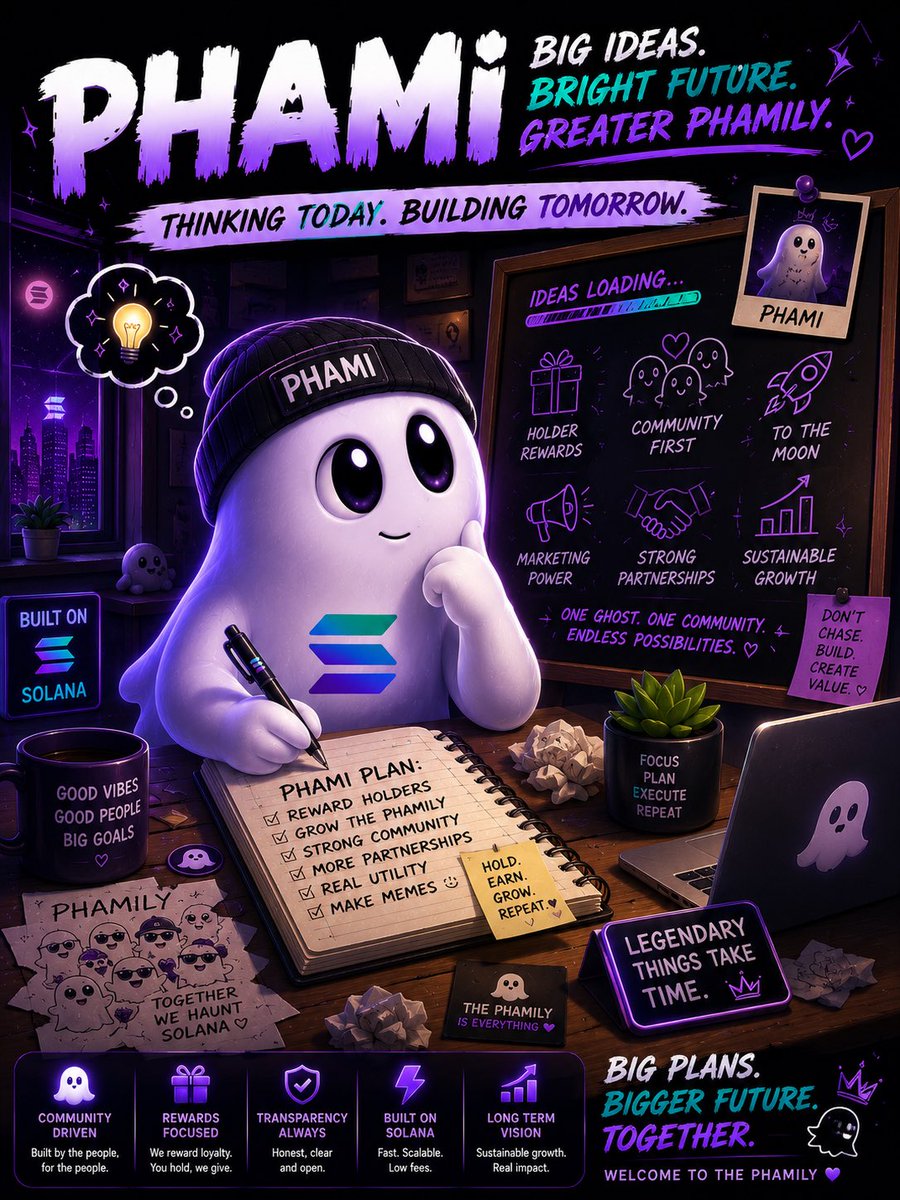 Phami_on_solana's tweet photo. Phami has been thinking ๐ญ
Turning ideas to reality ๐ก
Whoโs ready to Bring โPhamiโsโ ideas to life? Big ideas Bright future for the Phamily ๐
#Phami #Futureplans #crypto https://t.co/4JHNBrtHMB