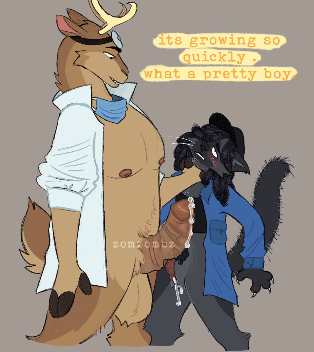 zomzombz's tweet photo. ¹ ⁸ ⁺ get your gender affirming care from dr h4rlow TODAY !! 
 [ art trade w/ @dylepilled ] 
 { #hospitalafterhours | #animalhospitalnsfw | #nsfw | #furrynsfw | #robloxnsfw } https://t.co/pljwDE4wbH