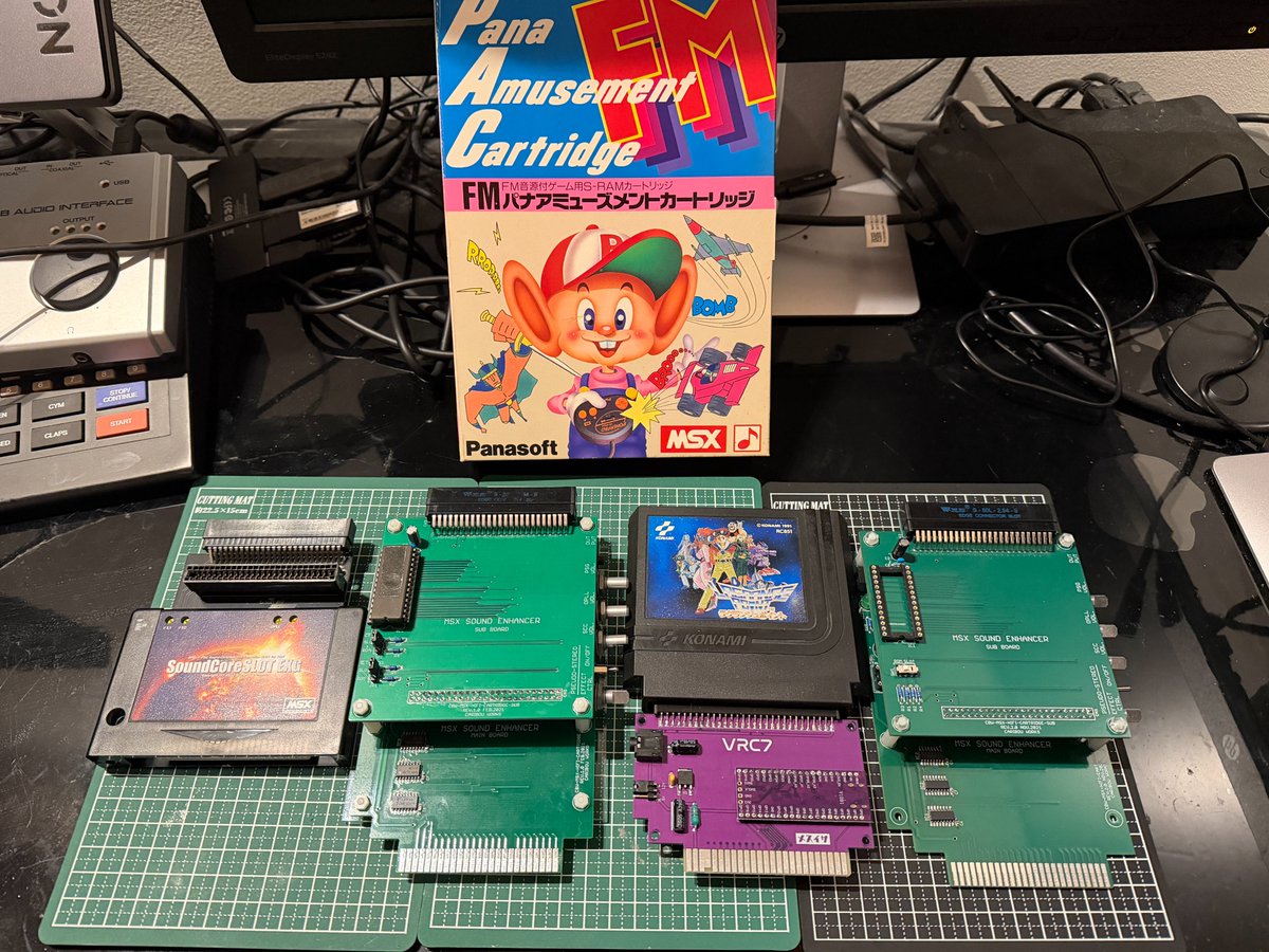 emef2247's tweet photo. OPLL, OPLLP, OPLL-X, VRC7、全て本物のチップで鳴らせるようになりました!MSX!素晴らしい!!
#MSX #いっぱいOPLL #OPLLTower https://t.co/AnlMlYTmwy