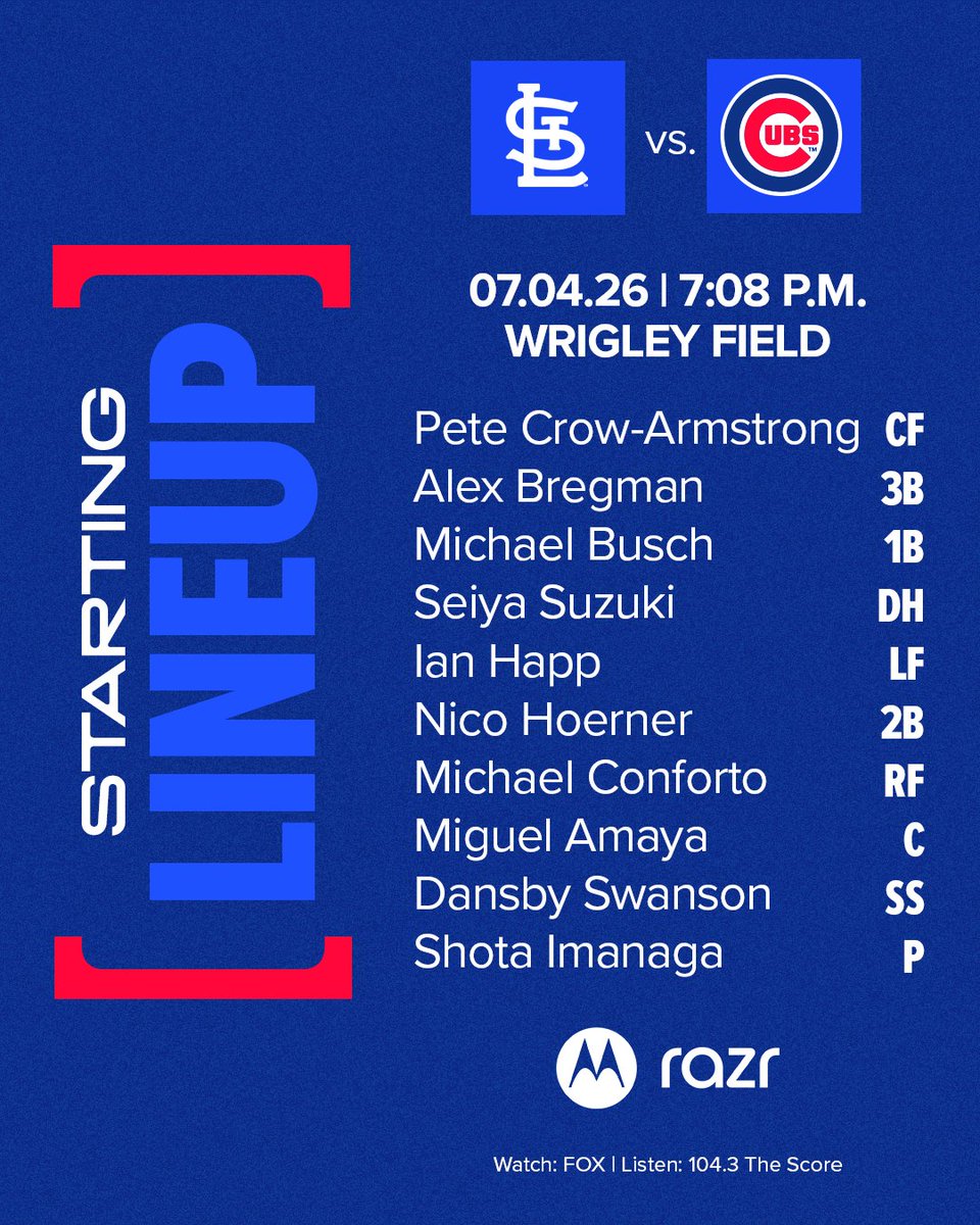 Cubs's tweet photo. Saturday night baseball. https://t.co/A2QQUO8EJN