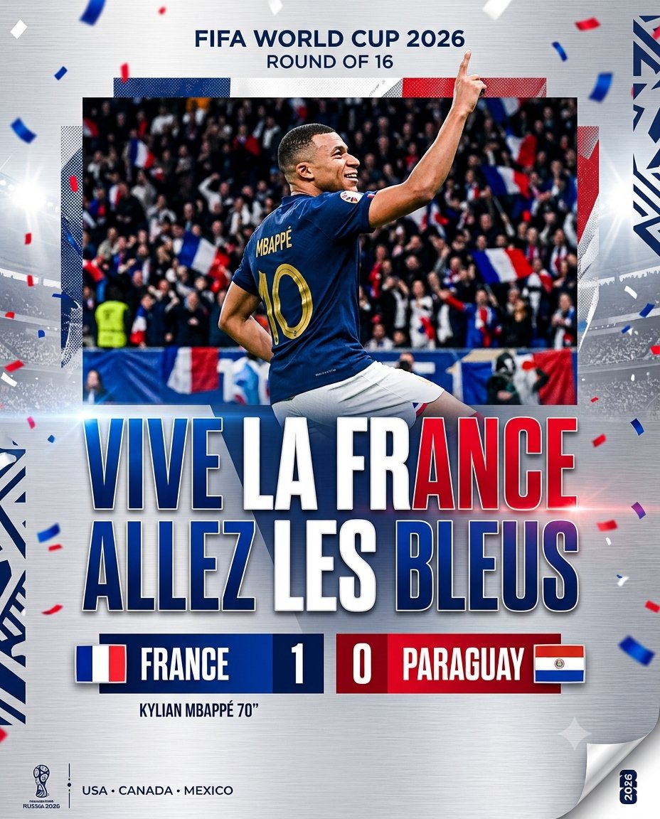eryrahim's tweet photo. Mbappé delivers when it matters most! 🇫🇷

#FIFAWorldCup #FIFAWorldCup2026 #ViveLaFrance #VictoireDesBleus #AllezLesBleus https://t.co/aY21bvwa9P