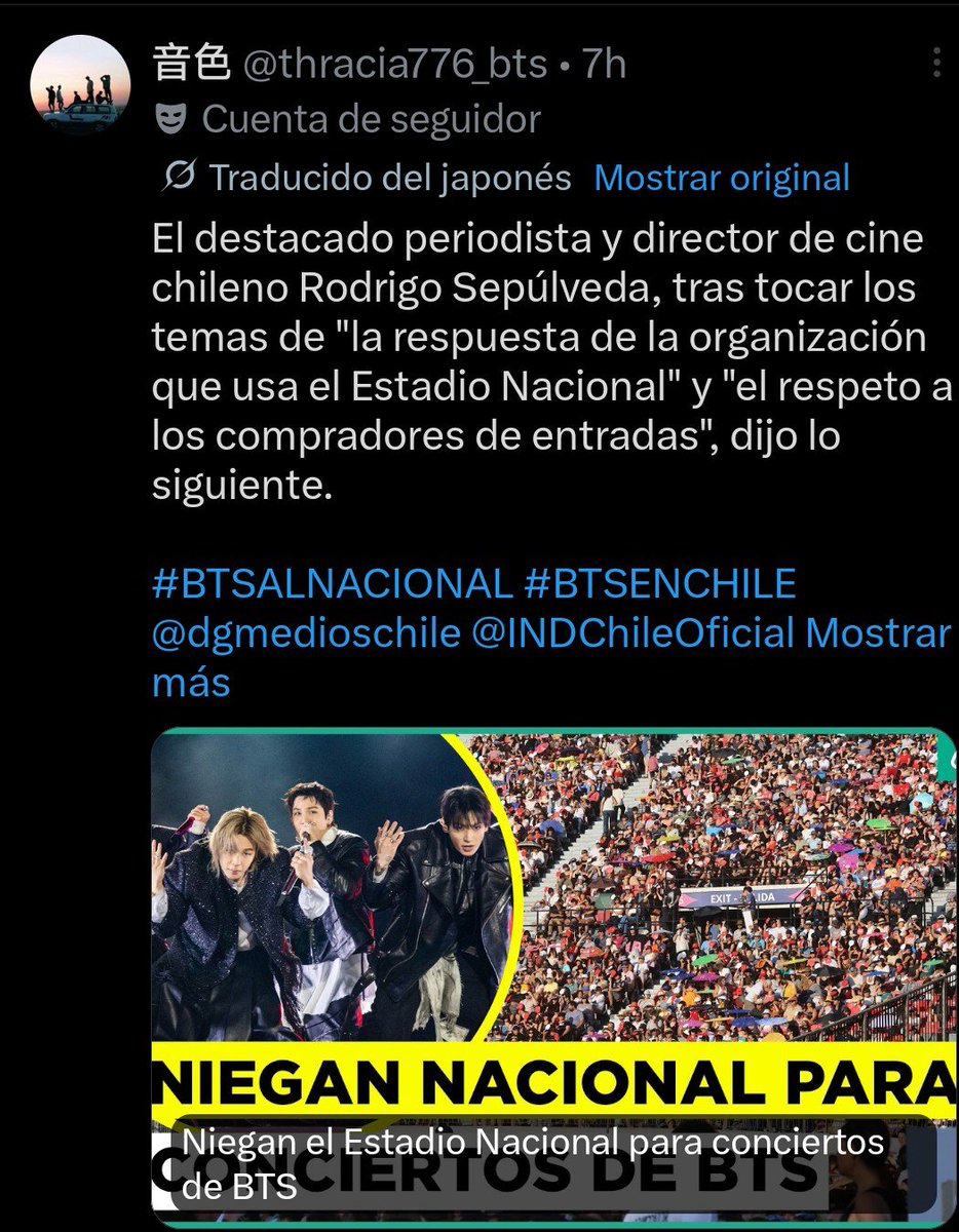 Alicia Informa Chile 💜 tweet media