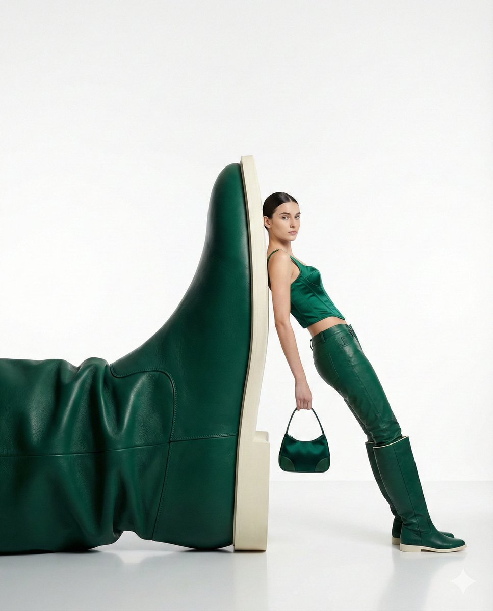 Monochrome Green Fashion Editorial