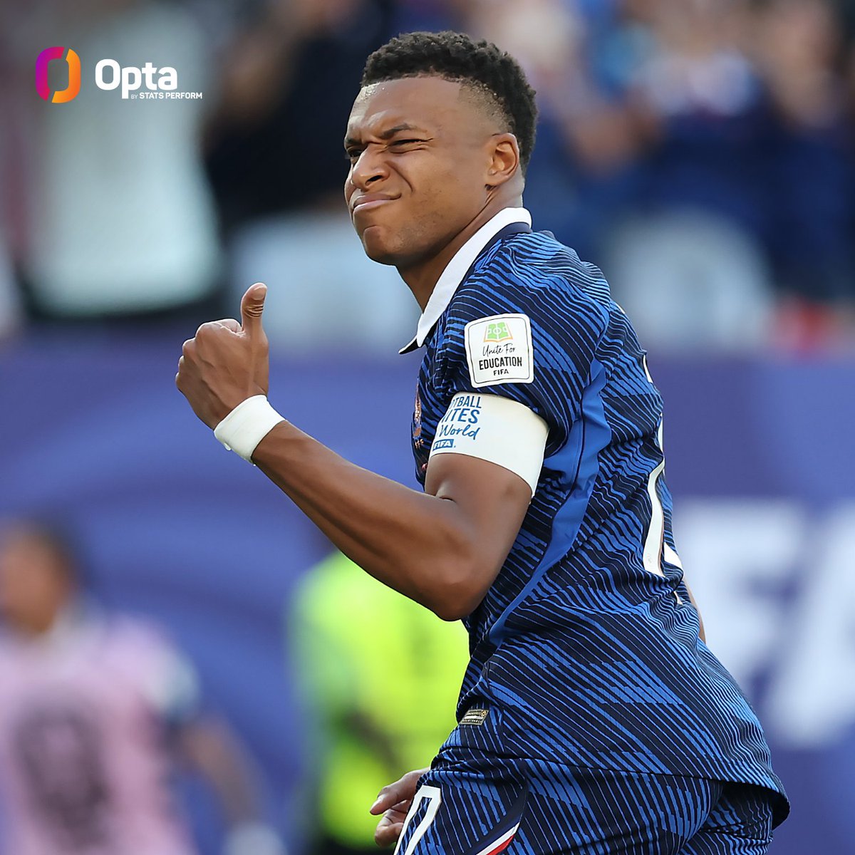 OptaJoe's tweet photo. 11 - Since the 2018 tournament, Kylian Mbappé has scored more goals in the knockout stages of the World Cup (11) than...

Brazil (10)
England (10)
Portugal (9)
Spain (4)

Relentless. https://t.co/i9fCkjneAU
