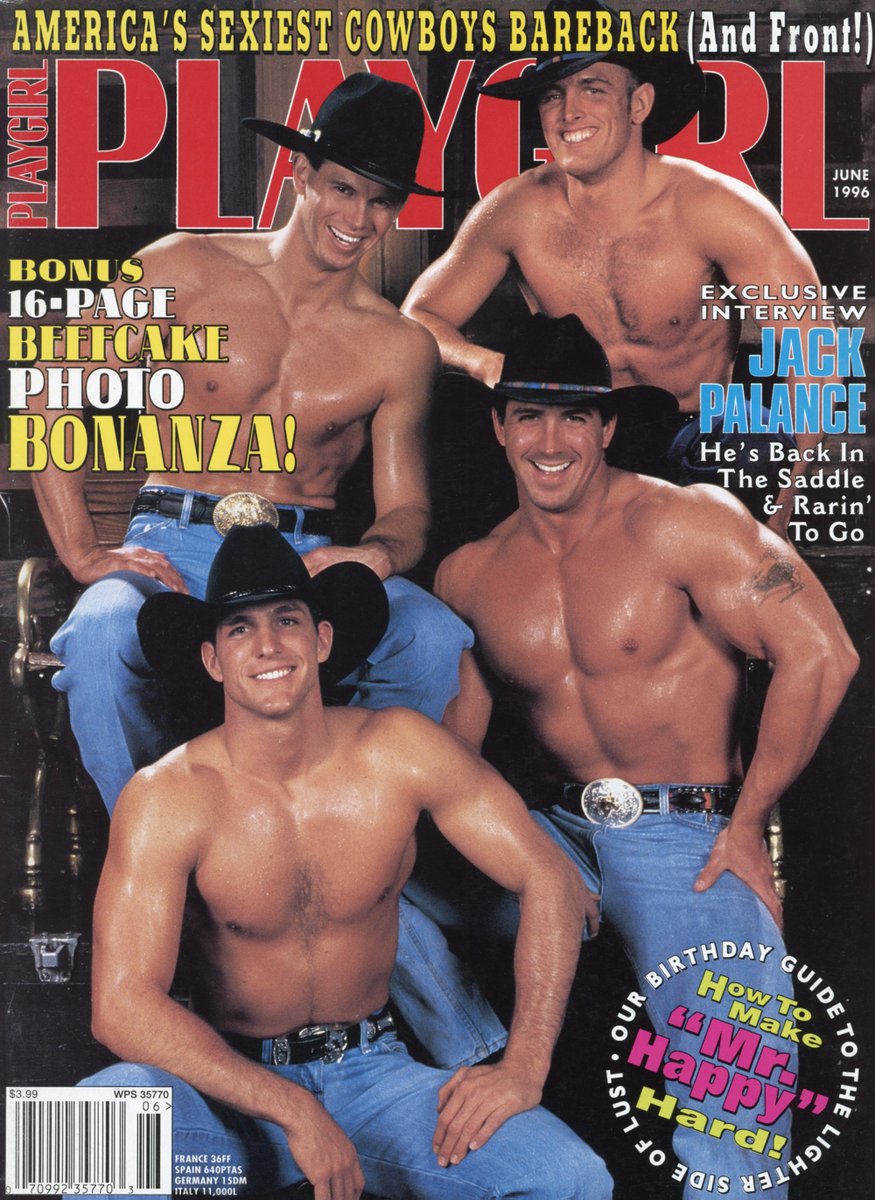playgirl's tweet photo. America's sexiest cowboys —with centerfold Rick Gager (June 1996) 😍. Now online
https://t.co/f6V6kBYakY https://t.co/Nud9ubgS6b
