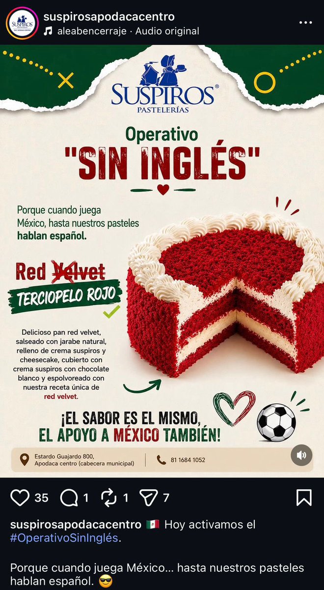 AhoraMex's tweet photo. APOYO DE EMPRESAS A LA SELECCIÓN MEXICANA CON “NO INGLÉS”

Muchas empresas en México han sacado comunicados de “No inglés” hasta el partido del Tri vs. la selección inglesa. Y este ha ido creciendo más y más con más marcas dando comunicados…. https://t.co/Zt1wb8yUIt