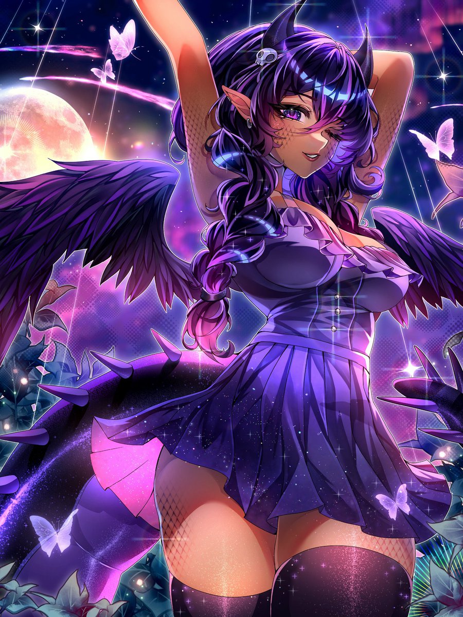 MythicalYuAme's tweet photo. Reintroduction time! We are YuAme! We have two different personalities.

Yuna Mythos: Fallen dragon angel whom is a Gemini. Amethyst Blackthorn: Playful purple scorpion tiefling who loves pulling pranks.

Community name: Venomlets
Art tag: #YuAmeDoodles https://t.co/gyp6ODVClG