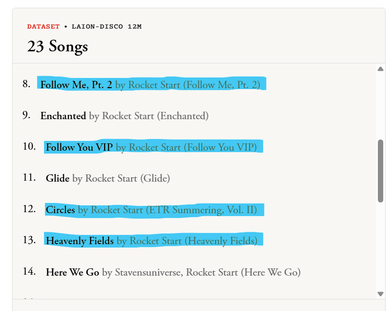 etr_records's tweet photo. Breaking silence from this acc to let you know some ETR Releases are included on the database LAION-DISCO-12M, and as you might guess, without permission 😞

I'm not sure what to do with this info, and how to get these songs out of the database. Any ideas are welcome. https://t.co/x4UUuLIQa3