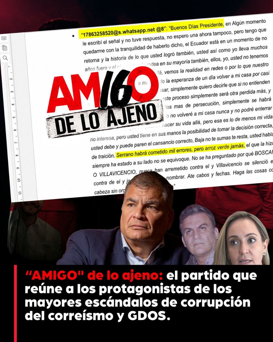 Willmenax's tweet photo. La cúpula está en crisis y la tensión es palpable. Los mensajes entre @MashiRafael y @DiegoBorjaPC muestran la verdad detrás de Arroz Verde y sus operaciones ocultas. #MovimientoAmigo. Amigo de lo Ajeno. https://t.co/InbOHyUPjb