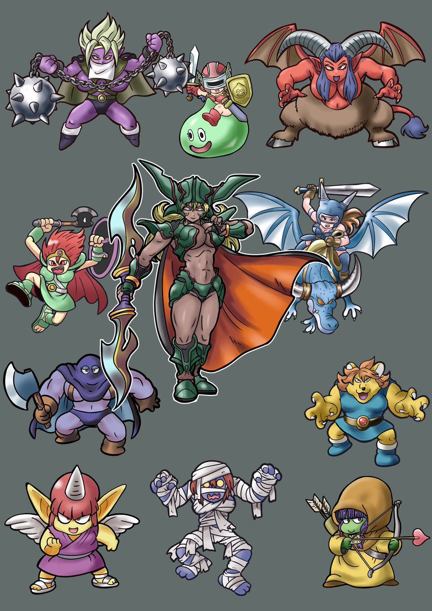 mayashi205's tweet photo. ドラクエモンスター♀化まとめ

ダークドレアム追加

最強描いちゃったしこれで一区切りって感じかな

＃ドラクエ
＃ドラゴンクエスト https://t.co/Gz6UWeGPgI