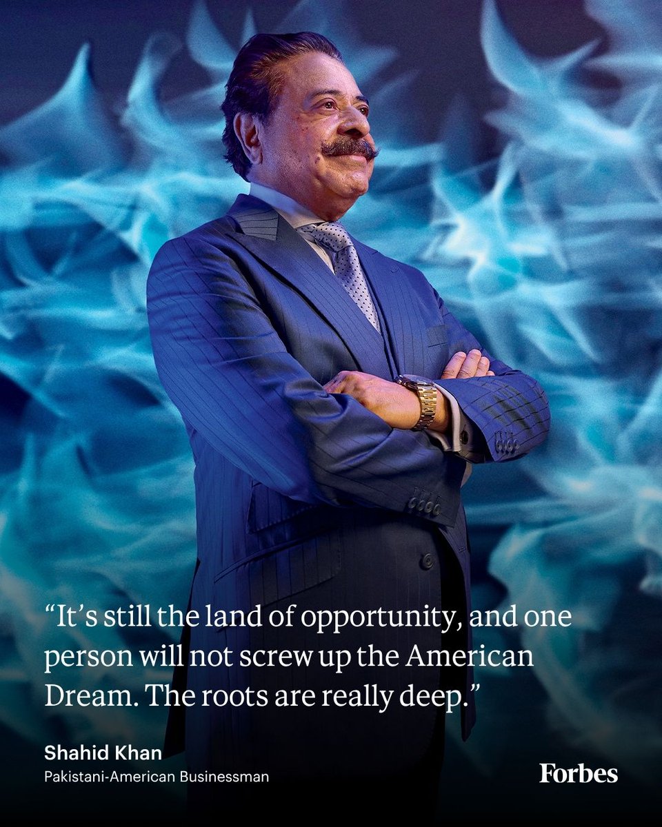 Forbes's tweet photo. Pakistan-born billionaire Shahid Khan immigrated to the U.S. nearly 60 years ago and made his initial fortune making one-piece bumpers for cars and trucks. https://t.co/cgLCUXSK46 #Forbes250
📸: Robert Severi for Forbes https://t.co/Hm7a6OutbS